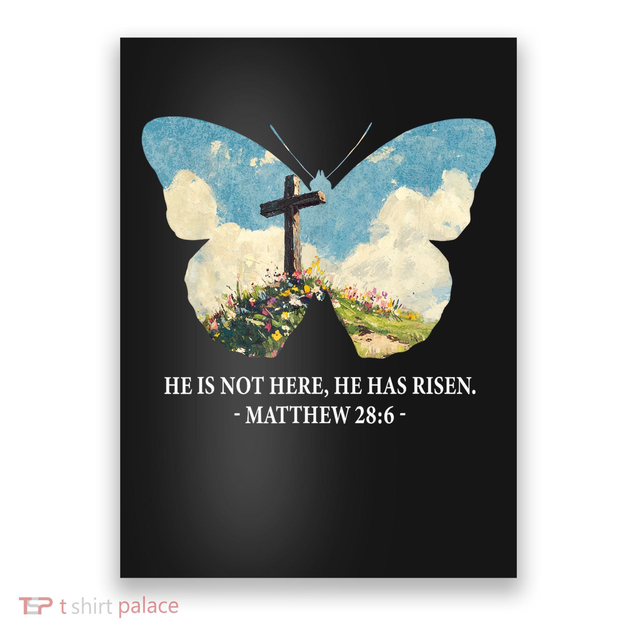 He Is Risen Christian Wildflower Happy Easter Women Girls Poster