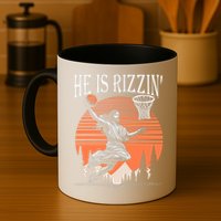 He Is Rizzin Funny Jesus Basketball Easter Christian Men Boy  Mug