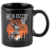 He Is Rizzin Funny Jesus Basketball Easter Christian Men Boy  11oz C Handle Ceramic Mug