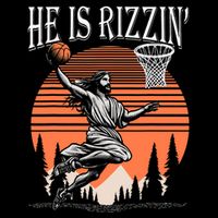 He Is Rizzin Funny Jesus Basketball Easter Christian Men Boy  Cooling Performance Long Sleeve Crew