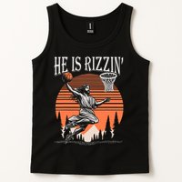 He Is Rizzin Funny Jesus Basketball Easter Christian Men Boy  Tank Top