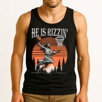 He Is Rizzin Funny Jesus Basketball Easter Christian Men Boy  Tank Top