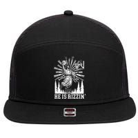 He Is Rizzin Funny Jesus Basketball Christian Religious 7 Panel Mesh Trucker Snapback Hat