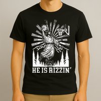 He Is Rizzin Funny Jesus Basketball Christian Religious T-Shirt