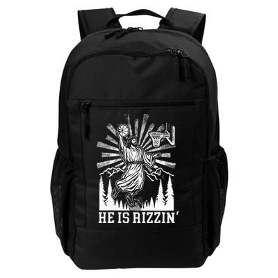 He Is Rizzin Funny Jesus Basketball Christian Religious Backpack