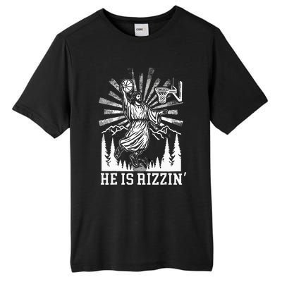 He Is Rizzin Funny Jesus Basketball Christian Religious Tall Fusion ChromaSoft Performance T-Shirt