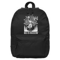 He Is Rizzin Funny Jesus Basketball Christian Religious 16 in Basic Backpack