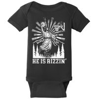 He Is Rizzin Funny Jesus Basketball Christian Religious Baby Bodysuit