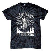 He Is Rizzin Funny Jesus Basketball Christian Religious Tie-Dye T-Shirt