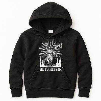 He Is Rizzin Funny Jesus Basketball Christian Religious Kids Hoodie