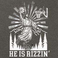 He Is Rizzin Funny Jesus Basketball Christian Religious Cotton Canvas Backpack