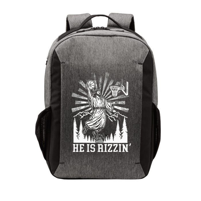 He Is Rizzin Funny Jesus Basketball Christian Religious Vector Backpack