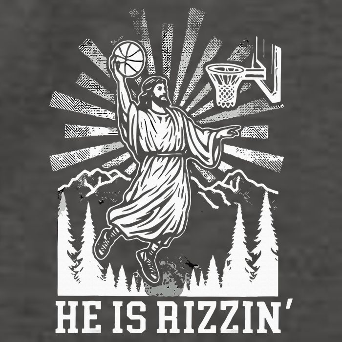 He Is Rizzin Funny Jesus Basketball Christian Religious Vector Backpack