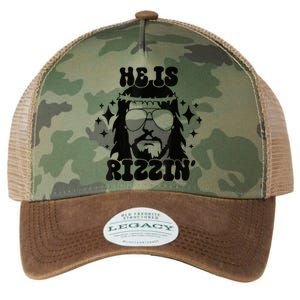 He Is Rizzin Funny Easter Day Retro Christian Religious Legacy Tie Dye Trucker Hat