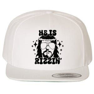 He Is Rizzin Funny Easter Day Retro Christian Religious Wool Snapback Cap