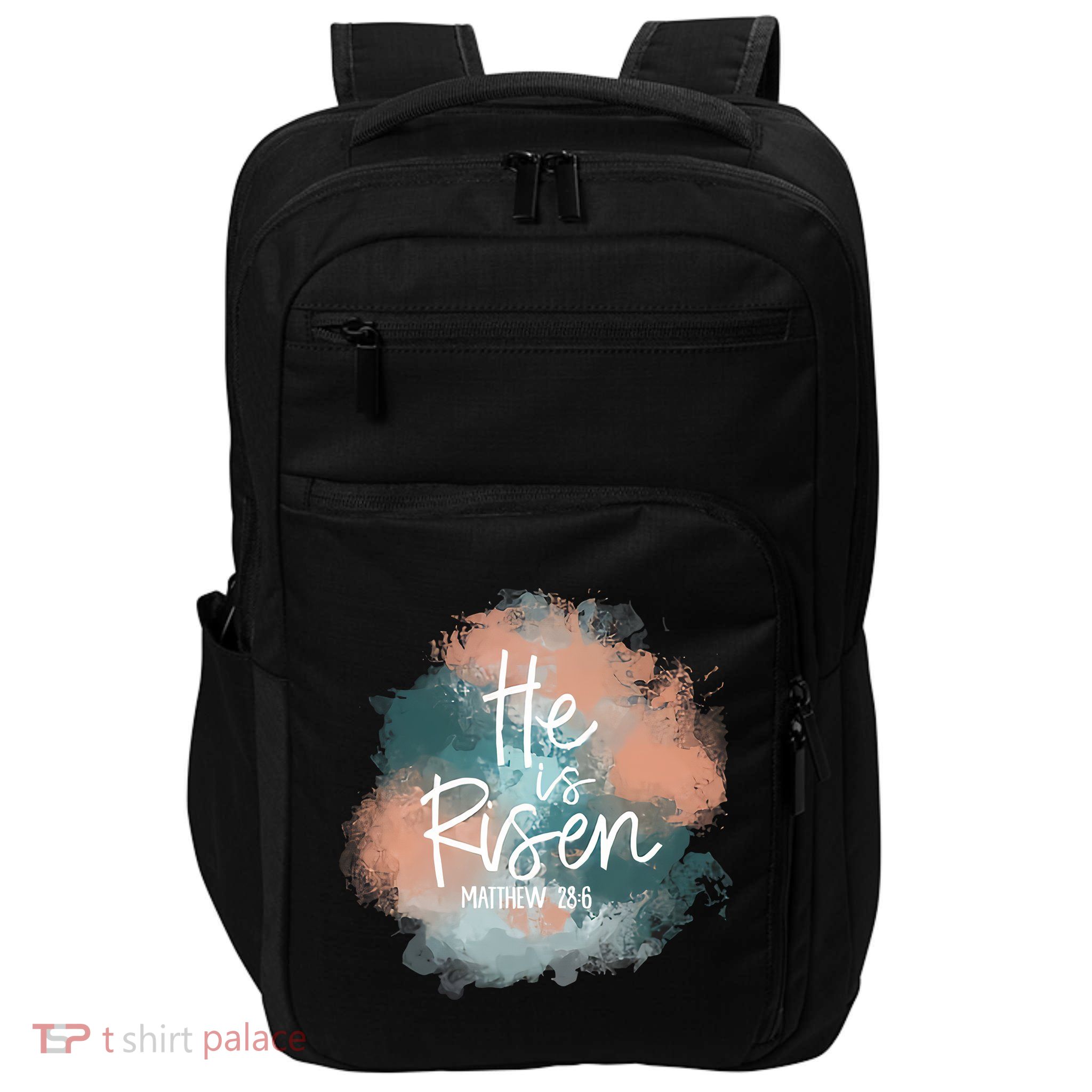 He Is Risen Easter Day Jesus God Easter Christian Family Tie Dye Impact Tech Backpack