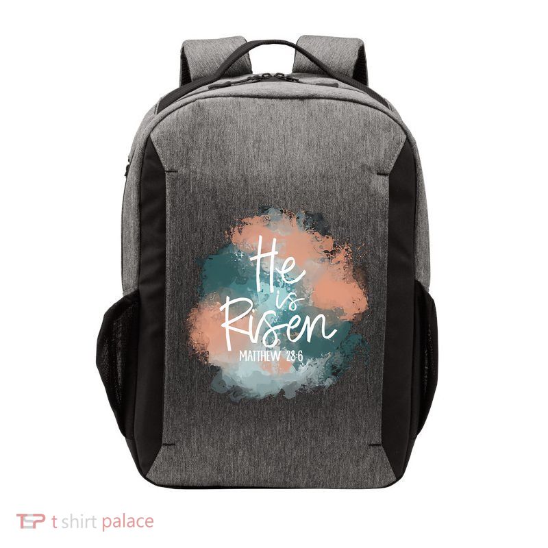 He Is Risen Easter Day Jesus God Easter Christian Family Tie Dye Vector Backpack