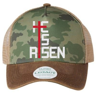 He Is Risen Cross Jesus Easter Christian Religious Men Teens Legacy Tie Dye Trucker Hat
