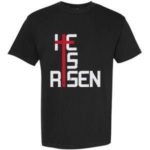 He Is Risen Cross Jesus Easter Christian Religious Men Teens Garment-Dyed Heavyweight T-Shirt