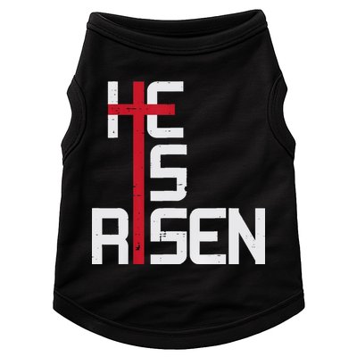 He Is Risen Cross Jesus Easter Christian Religious Men Teens Doggie Tank