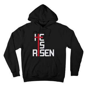 He Is Risen Cross Jesus Easter Christian Religious Men Teens Hoodie