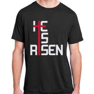 He Is Risen Cross Jesus Easter Christian Religious Men Teens Adult ChromaSoft Performance T-Shirt