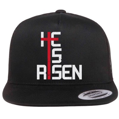 He Is Risen Cross Jesus Easter Christian Religious Men Teens Flatbill Hat