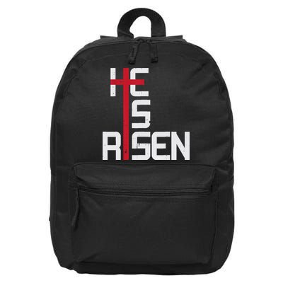 He Is Risen Cross Jesus Easter Christian Religious Men Teens 16 in Basic Backpack