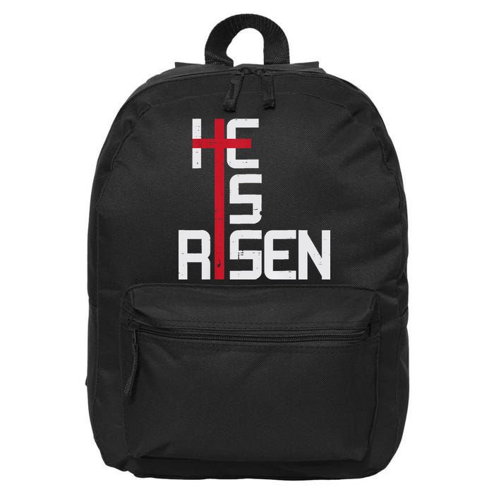 He Is Risen Cross Jesus Easter Christian Religious Men Teens 16 in Basic Backpack