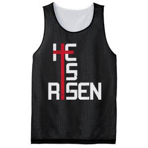 He Is Risen Cross Jesus Easter Christian Religious Men Teens Mesh Reversible Basketball Jersey Tank