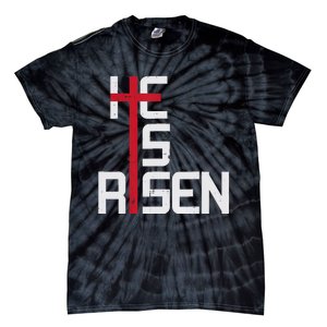 He Is Risen Cross Jesus Easter Christian Religious Men Teens Tie-Dye T-Shirt