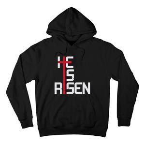 He Is Risen Cross Jesus Easter Christian Religious Men Teens Tall Hoodie