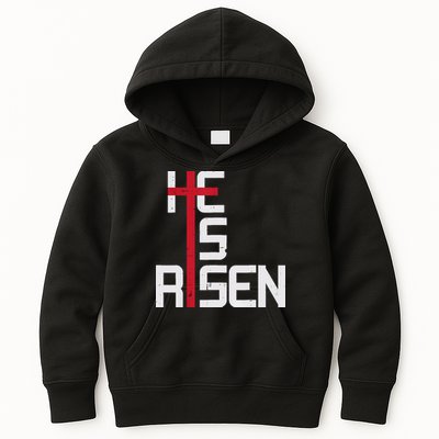 He Is Risen Cross Jesus Easter Christian Religious Men Teens Kids Hoodie