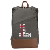He Is Risen Cross Jesus Easter Christian Religious Men Teens Cotton Canvas Backpack
