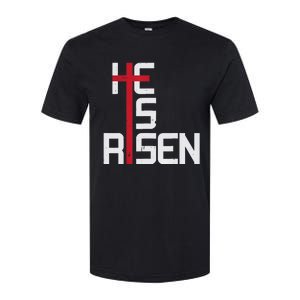 He Is Risen Cross Jesus Easter Christian Religious Men Teens Softstyle CVC T-Shirt