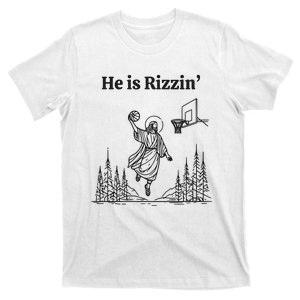 He Is Risen Funny Easter Jesus Playing Basketball T-Shirt