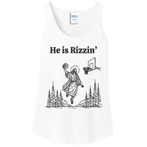 He Is Risen Funny Easter Jesus Playing Basketball Ladies Essential Tank