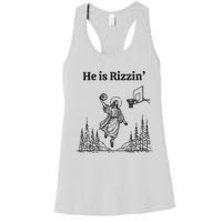 He Is Risen Funny Easter Jesus Playing Basketball Women's Racerback Tank