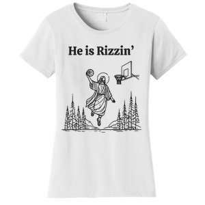 He Is Risen Funny Easter Jesus Playing Basketball Women's T-Shirt