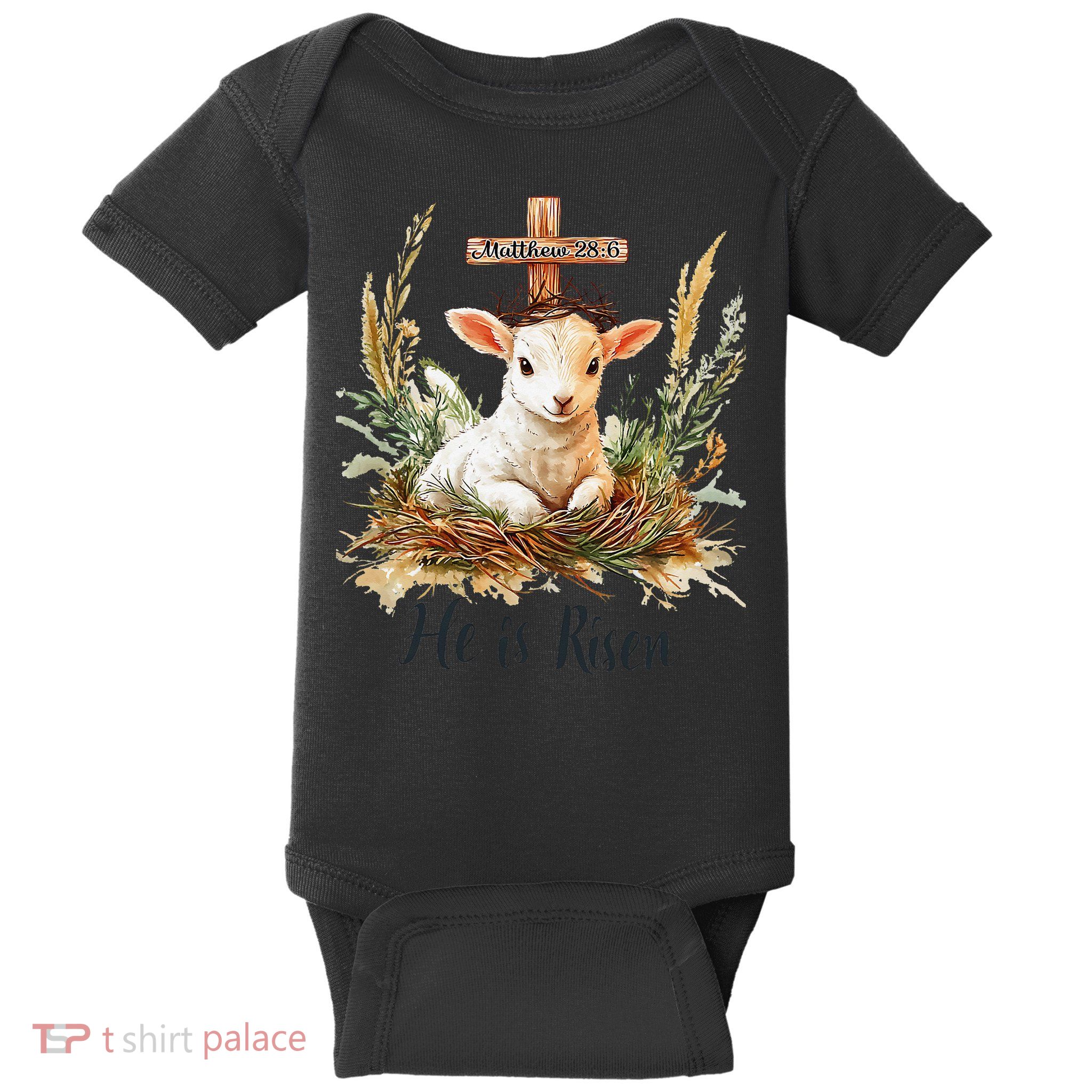 He Is Risen Lamb Matthew 286 Christian Jesus Bible Verses Baby Bodysuit