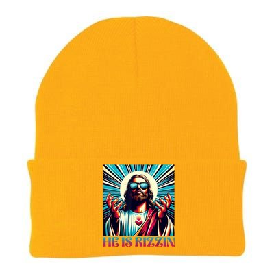 He Is Rizzin Happy Easter Day Jesus Is Risen Knit Cap Winter Beanie