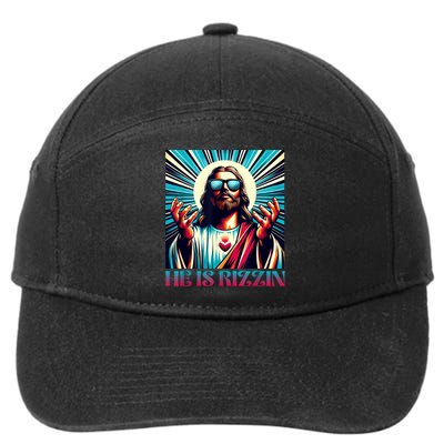 He Is Rizzin Happy Easter Day Jesus Is Risen 7-Panel Snapback Hat