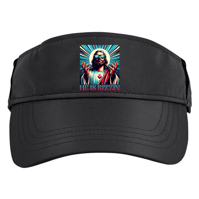 He Is Rizzin Happy Easter Day Jesus Is Risen Adult Drive Performance Visor