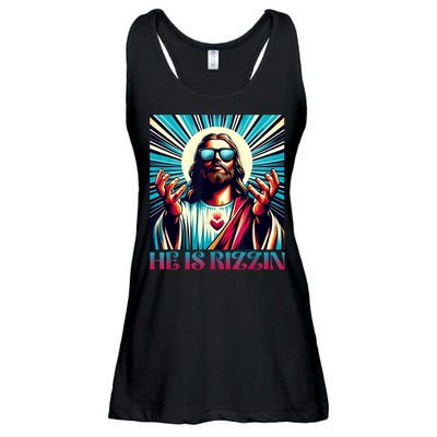 He Is Rizzin Happy Easter Day Jesus Is Risen Ladies Essential Flowy Tank
