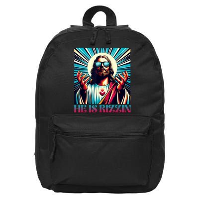 He Is Rizzin Happy Easter Day Jesus Is Risen 16 in Basic Backpack