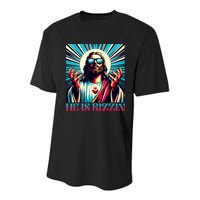 He Is Rizzin Happy Easter Day Jesus Is Risen Youth Performance Sprint T-Shirt
