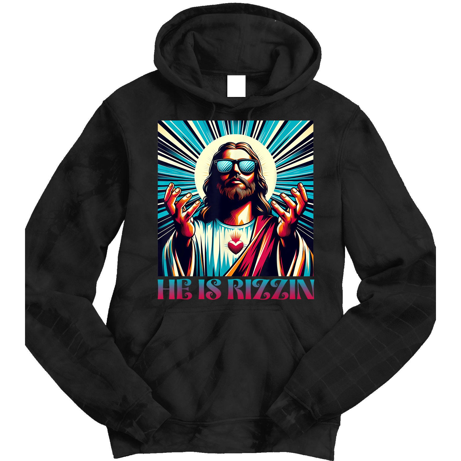 He Is Rizzin Happy Easter Day Jesus Is Risen Tie Dye Hoodie