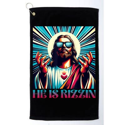 He Is Rizzin Happy Easter Day Jesus Is Risen Golf Towel