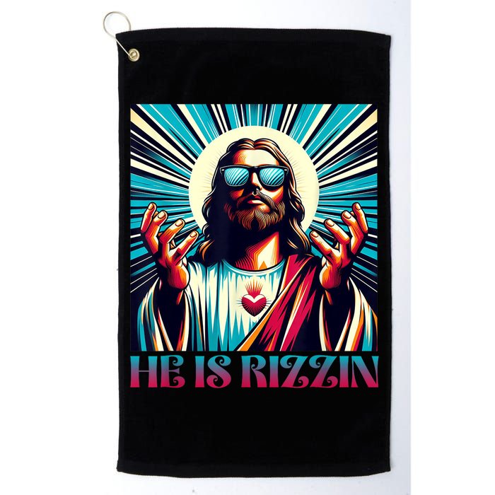 He Is Rizzin Happy Easter Day Jesus Is Risen Golf Towel