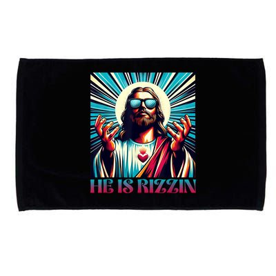 He Is Rizzin Happy Easter Day Jesus Is Risen Microfiber Hand Towel